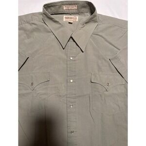 Sheplers Western Shirt Mens Short Sleeve Button Up Cowboy Rodeo Olive Green